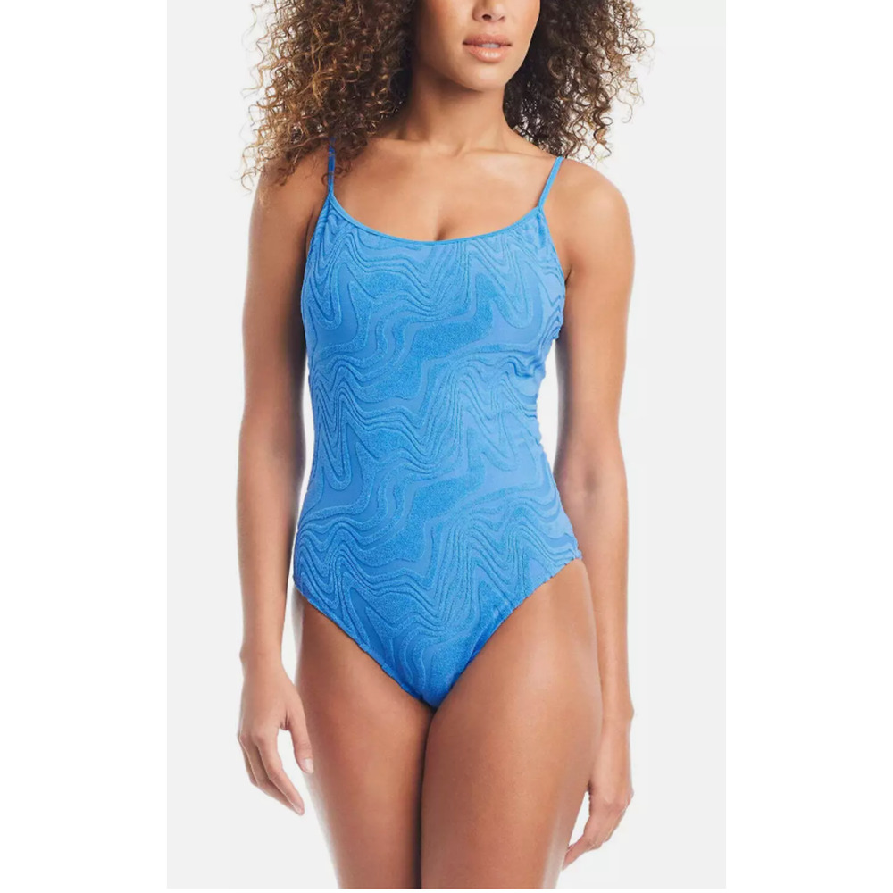 Bar III Textured Tie-Back One-Piece Swimsuit UB5 421 Size M 15036